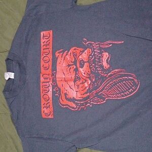 Crown Court. Oi! Band t-shirt. Size M. Black. Red letters